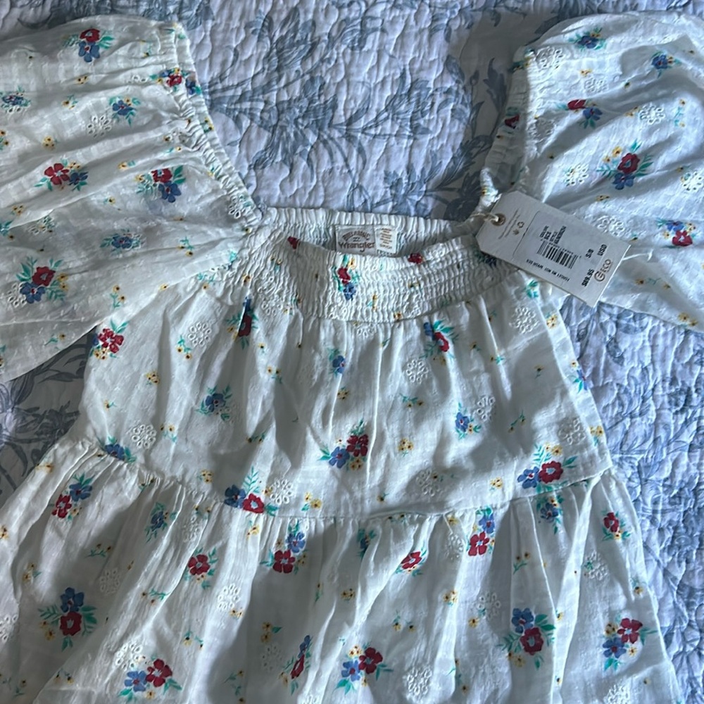 Billabong x Wrangler | Forget Me Not Smocked Mini Puff Sleeve Dress New Small